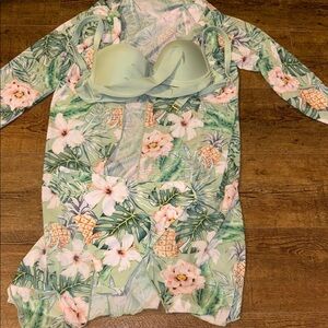 Floral Bikini and Cover-Up Set
